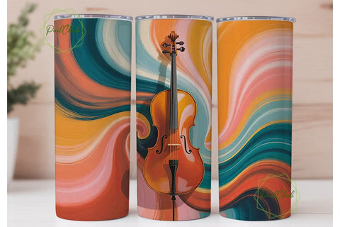 Cello on Swirls 20oz Tumbler Wrap Sublimation PixelChick 