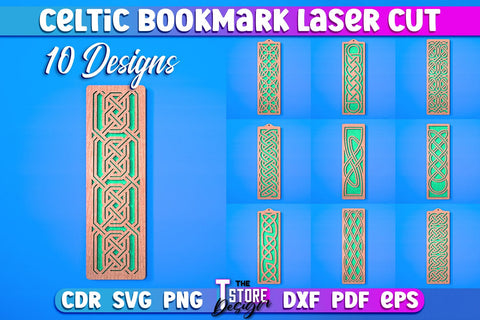 Celtic Bookmark Laser Cut SVG | Bookmark Laser Cut Design | CNC Files SVG The T Store Design 
