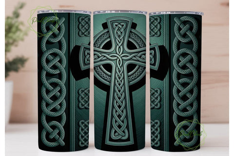 Celtic Cross 20oz Tumbler Wrap Sublimation PixelChick 