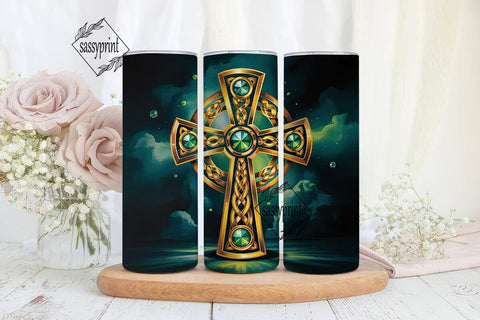Celtic Cross 20oz Tumbler Wrap Sublimation sassyprint 