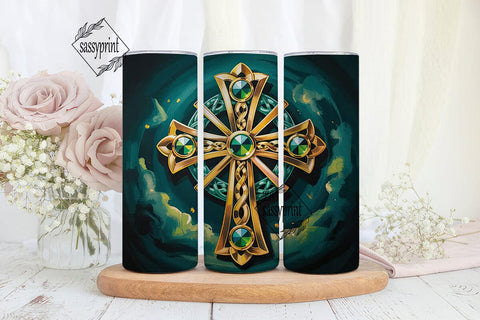Celtic Cross 20oz Tumbler Wrap Sublimation sassyprint 
