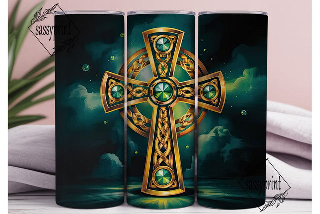 Celtic Cross 20oz Tumbler Wrap Sublimation sassyprint 
