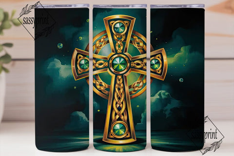 Celtic Cross 20oz Tumbler Wrap Sublimation sassyprint 