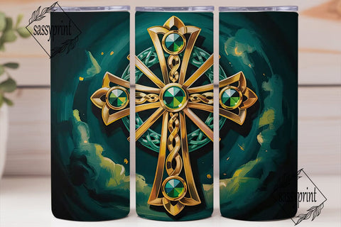 Celtic Cross 20oz Tumbler Wrap Sublimation sassyprint 