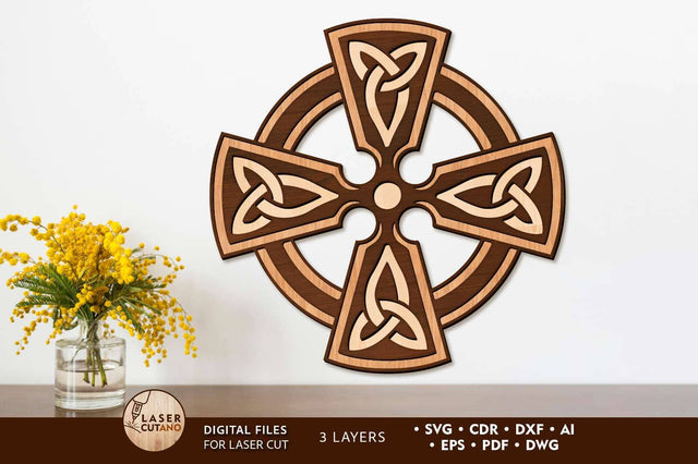 Celtic Cross Decorative Wall Panel SVG LaserCutano 