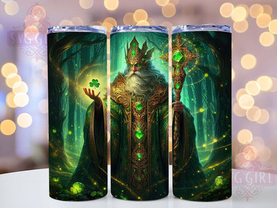 Celtic Green Wizard Tumbler, Celtic Magic Tumbler, Stylish 20oz Wrap, Sublimation Design, Trendy Gift Idea, Irish Guardian Wrap, St. Patrick’s Wizard Tumbler Sublimation SvggirlplusArt 