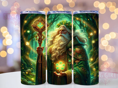 Celtic Green Wizard Tumbler, Celtic Magic Tumbler, Stylish 20oz Wrap, Sublimation Design, Trendy Gift Idea, Irish Guardian Wrap, St. Patrick’s Wizard Tumbler Sublimation SvggirlplusArt 