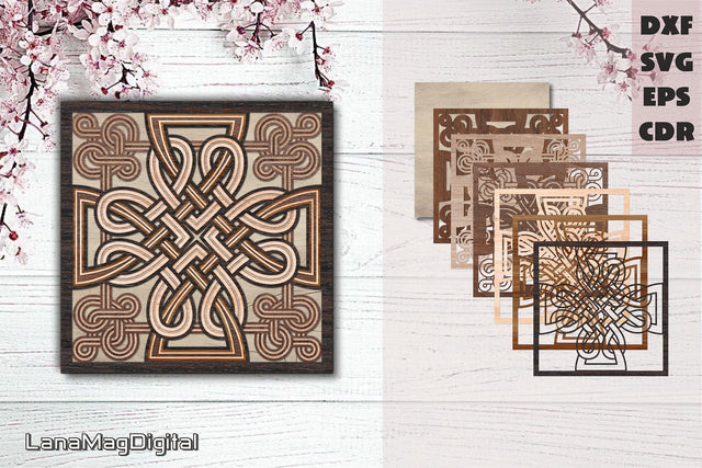 Celtic knot layered mandala svg 3d celtic svg St Patrick day 3D Paper LanaMagDigital 