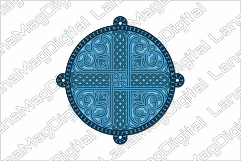 Celtic knot layered mandala svg Celtic cross svg Irish decor 3D Paper LanaMagDigital 