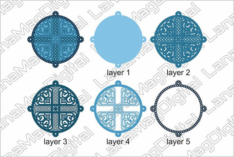 Celtic knot layered mandala svg Celtic cross svg Irish decor 3D Paper LanaMagDigital 