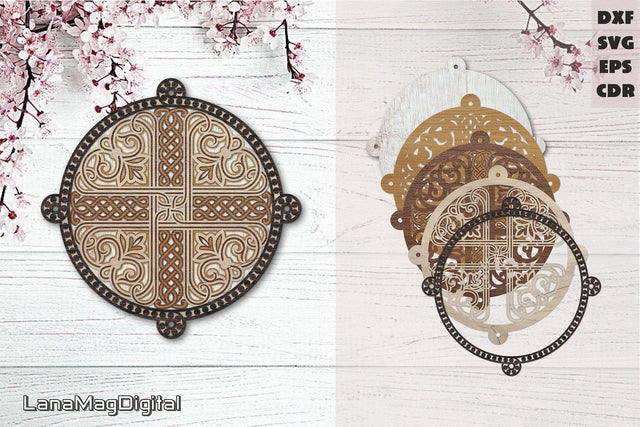 Celtic knot layered mandala svg Celtic cross svg Irish decor 3D Paper LanaMagDigital 