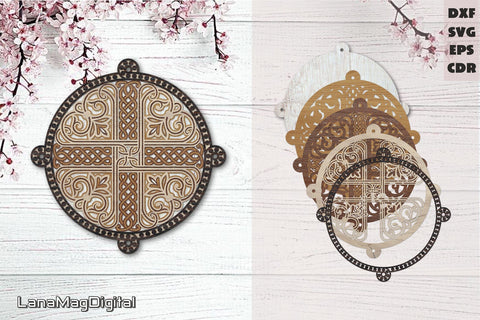 Celtic knot layered mandala svg Celtic cross svg Irish decor 3D Paper LanaMagDigital 