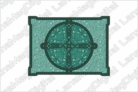 Celtic knot layered mandala svg Rectangular mandala Slavic design SVG LanaMagDigital 