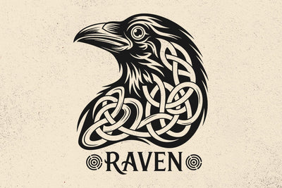 Celtic Raven Vector Illustration, Raven SVG, Raven PNG, JPG, Raven Art, Raven Clipart, Cut File, Raven Silhouette, Celtic Bird, Mystic Raven SVG DesignDestine 