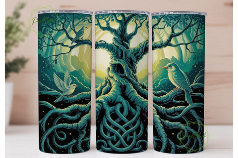 Celtic Tree of Life 20oz Skinny Tumbler Sublimation PixelChick 