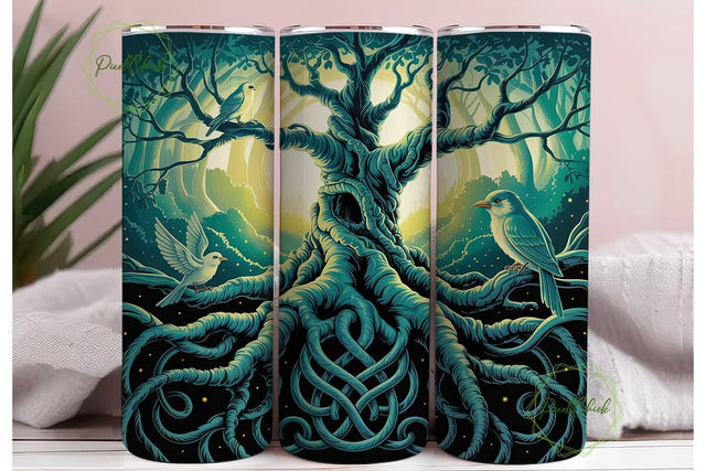 Celtic Tree of Life 20oz Skinny Tumbler Sublimation PixelChick 
