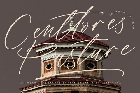 Centtores Pasture - Modern Signature Script Font Letterena Studios 