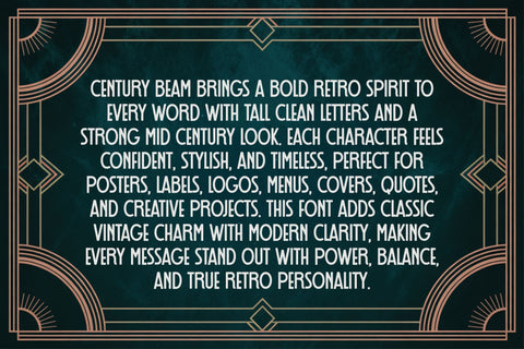 Century Beam Retro Sans Serif Display Typeface Font TonisArtStudio 