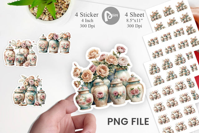 Ceramic Cookie Jar Sticker Sublimation artnoy 