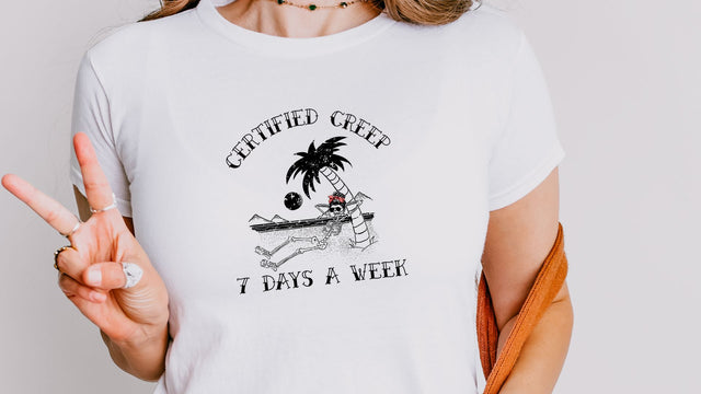 Certified Creep 7 Days A Week SVG, Funny Halloween SVG, Skeleton Cut File SVG So Fontsy VIP Design Shop 