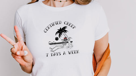 Certified Creep 7 Days A Week SVG, Funny Halloween SVG, Skeleton Cut File SVG So Fontsy VIP Design Shop 