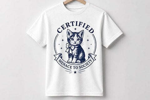 Certified Menace To Society Cat PNG Funny Cat Lover Digital Download SVG BillahCrafts 