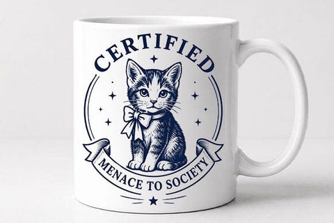 Certified Menace To Society Cat PNG Funny Cat Lover Digital Download SVG BillahCrafts 
