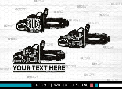 Chainsaw Monogram, Chainsaw Silhouette, Chainsaw SVG, Lumberjack Svg, Logging Svg, Wood Cutter Svg, Chainsaw Wood Svg, SB00520 SVG ETC Craft 