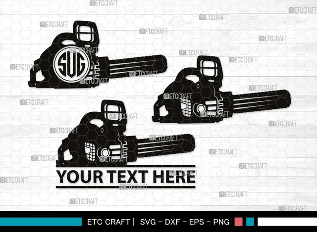 Chainsaw Monogram, Chainsaw Silhouette, Chainsaw SVG, Lumberjack Svg, Logging Svg, Wood Cutter Svg, Chainsaw Wood Svg, SB00520 SVG ETC Craft 