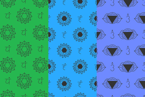 Chakra Seamless Patterns JPG PNG EPS Digital Pattern Rin Green 