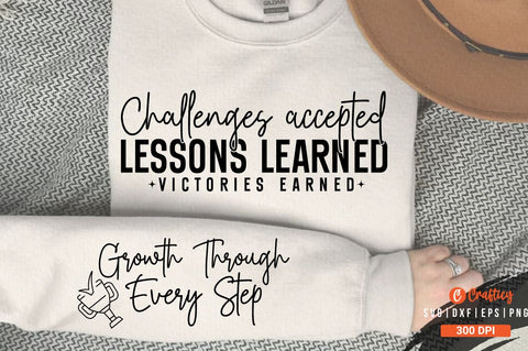 Challenges accepted lessons learned victories earned Sleeve SVG Design SVG Designangry 