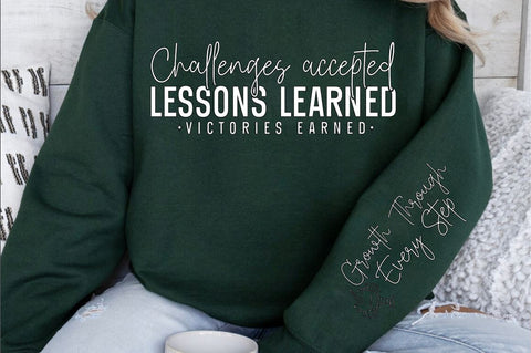 Challenges accepted lessons learned victories earned Sleeve SVG Design SVG Designangry 