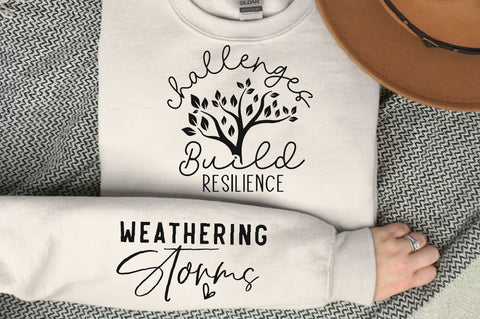 Challenges Build Resilience Sleeve SVG Design, Inspirational sleeve SVG, Motivational Sleeve SVG Design, Positive Sleeve SVG SVG Regulrcrative 