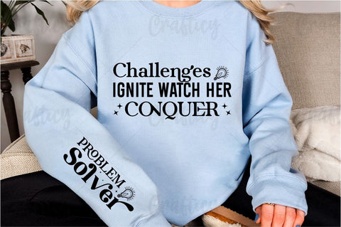 Challenges ignite watch her conquer Sleeve SVG Design SVG Designangry 