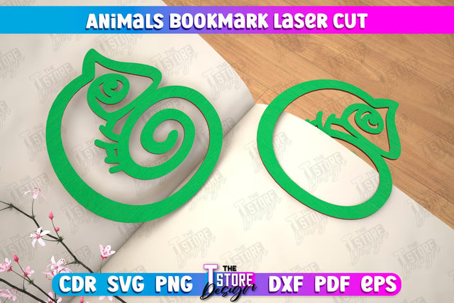 Chameleon Bookmark | Book Lover | Book Marker | Page Holder | Paperclip | CNC File SVG The T Store Design 