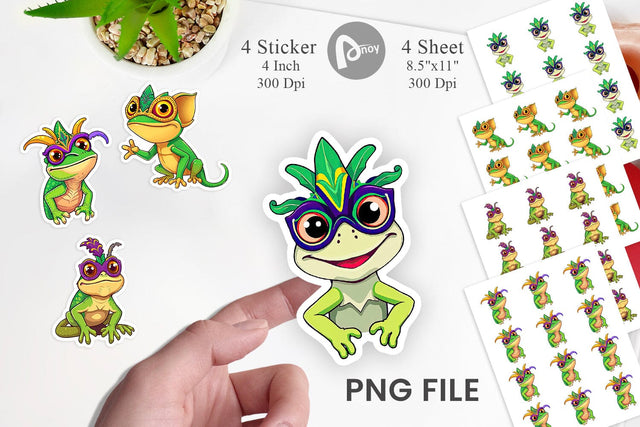 Chameleon Mardi Gras Sublimation artnoy 