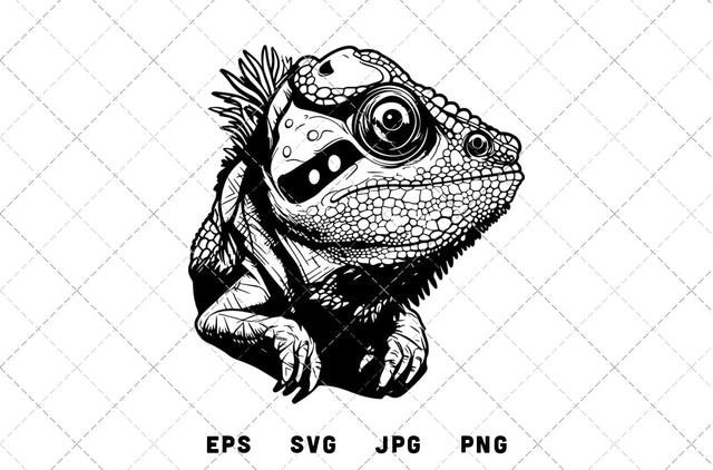 Chameleon Mascot Graphics - JPG, SVG, PNG, EPS - Digital Download with Commercial License for Cricut, Silhouette, Scan N Cut Crafting SVG Loveleen Kaur 