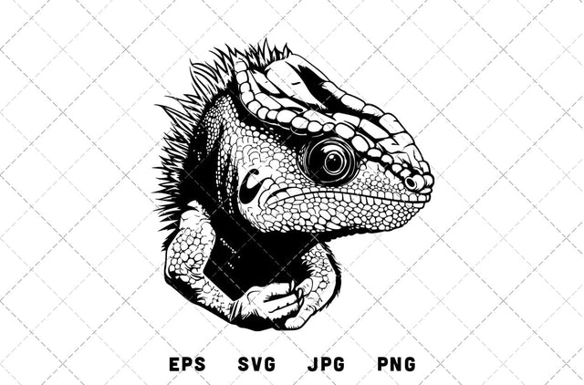 Chameleon Mascot Graphics - JPG, SVG, PNG, EPS - Digital Download with Commercial License for Cricut, Silhouette, Scan N Cut Crafting SVG Loveleen Kaur 