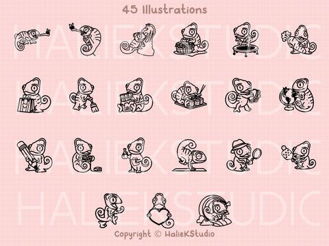 Chameleons SVG Design Set SVG HalieKStudio 