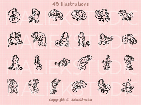 Chameleons SVG Design Set SVG HalieKStudio 