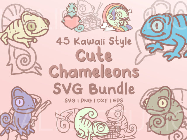Chameleons SVG Design Set SVG HalieKStudio 