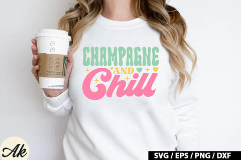 Champagne and chill Retro SVG SVG akazaddesign 