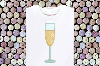 Champagne Flute File Applique Embroidery Embroidery/Applique DESIGNS Designed by Geeks 