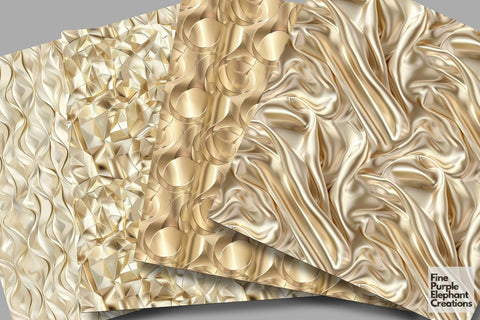 Champagne Gold Glam Digital Paper | Luxury Glitter Art Deco Digital Pattern Fine Purple Elephant Creations 