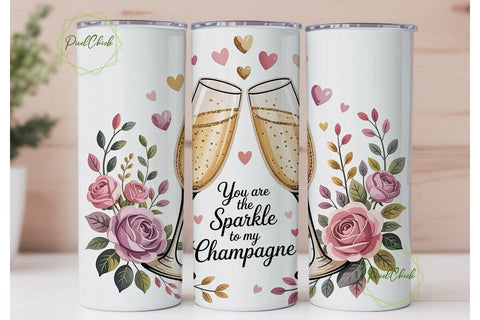 Champagne Sparkle 20oz Tumbler Wrap Sublimation PixelChick 