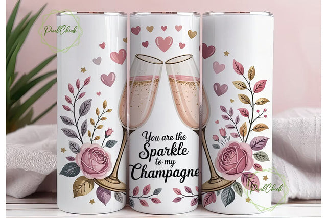 Champagne Sparkle 20oz Tumbler Wrap Sublimation PixelChick 