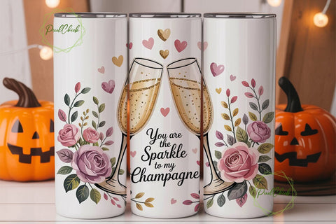 Champagne Sparkle 20oz Tumbler Wrap Sublimation PixelChick 