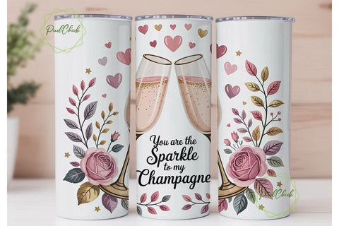 Champagne Sparkle 20oz Tumbler Wrap Sublimation PixelChick 