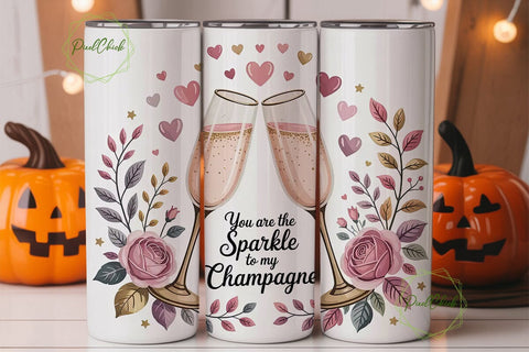 Champagne Sparkle 20oz Tumbler Wrap Sublimation PixelChick 