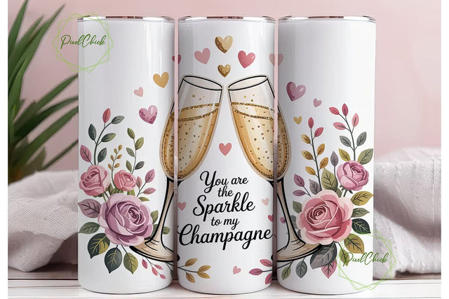 Champagne Sparkle 20oz Tumbler Wrap Sublimation PixelChick 